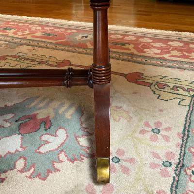 L722 Vintage Mahogany Faux Drawer Side Drop Leaf Coffee Table