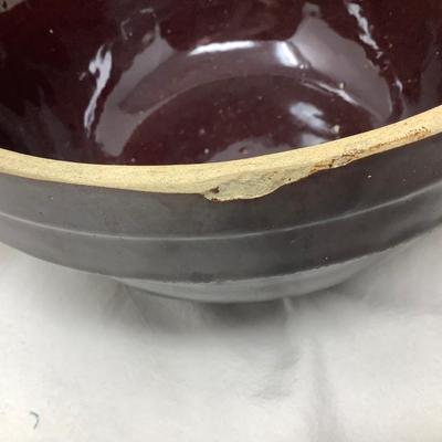 Sale Photo Thumbnail #39: You get two pottery 9” mixing bowl.  One has chip see pictures.