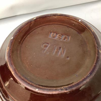 Sale Photo Thumbnail #36: You get two pottery 9” mixing bowl.  One has chip see pictures.