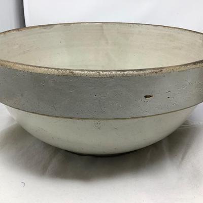 Sale Photo Thumbnail #50: You get two pottery mixing / serving bowls.  Gray and brown both in good condition. Brown one is signed by the potter.