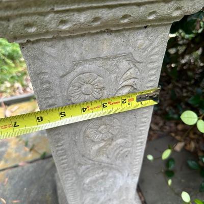 Concrete Garden Pedestal with Decorative Fruit Basket Urn