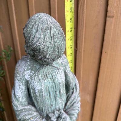 Vintage Concrete Garden Statue on Pedestal