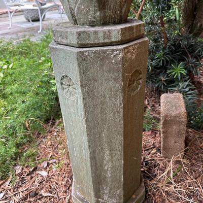 Vintage Concrete Garden Statue on Pedestal