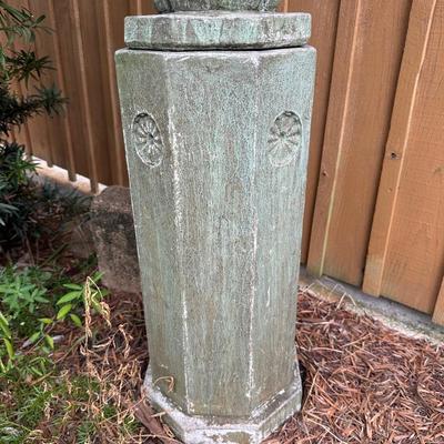 Vintage Concrete Garden Statue on Pedestal