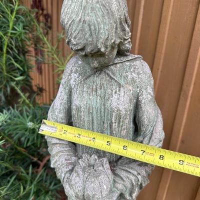 Vintage Concrete Garden Statue on Pedestal