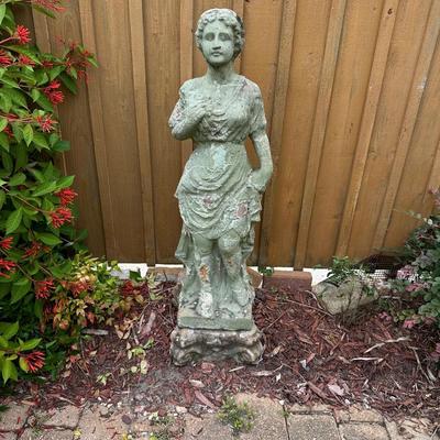 Vintage Weathered Terracotta Garden Statue – Classical Lady