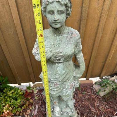 Vintage Weathered Terracotta Garden Statue – Classical Lady