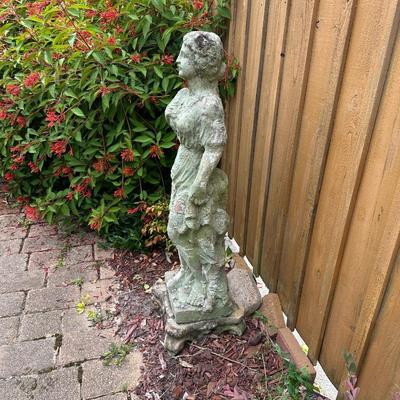 Vintage Weathered Terracotta Garden Statue – Classical Lady