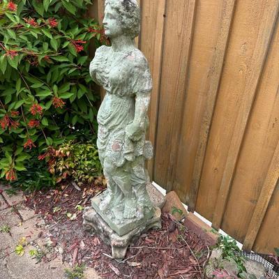 Vintage Weathered Terracotta Garden Statue – Classical Lady