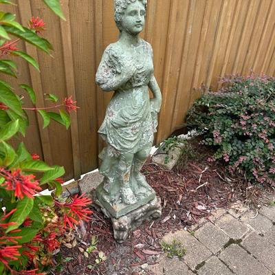 Vintage Weathered Terracotta Garden Statue – Classical Lady