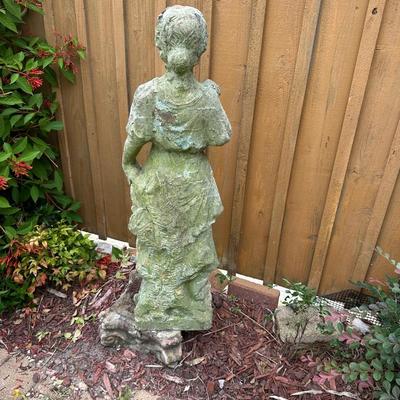 Vintage Weathered Terracotta Garden Statue – Classical Lady