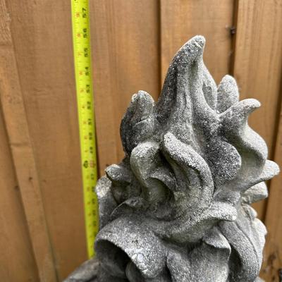Large Ornate Vintage Concrete Garden Urn on Pedestal with Removable