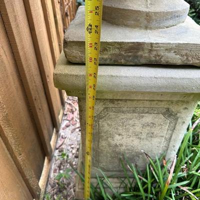 Large Ornate Vintage Concrete Garden Urn on Pedestal with Removable