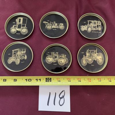 Old Car Tin Coaster Set