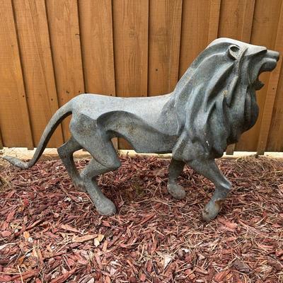 Large Fellini Bronze Lion Garden Sculpture