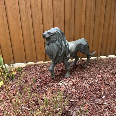 Large Fellini Bronze Lion Garden Sculpture