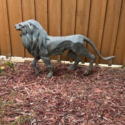 Large Fellini Bronze Lion Garden Sculpture