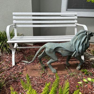 Large Fellini Bronze Lion Garden Sculpture