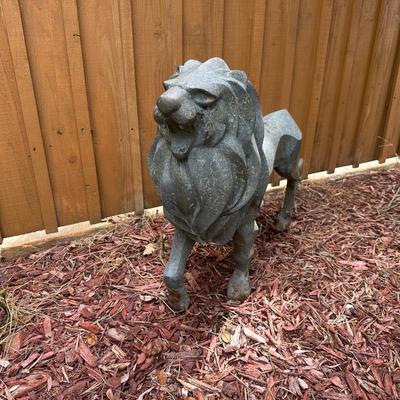 Large Fellini Bronze Lion Garden Sculpture