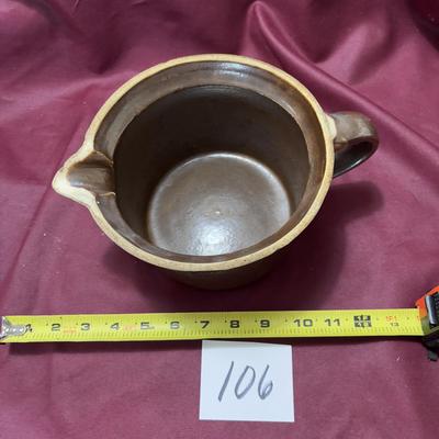 Antique Brown Stoneware Pitcher