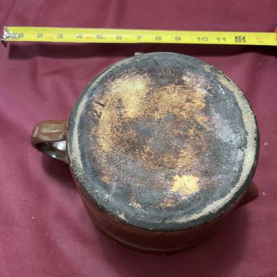 Antique Brown Stoneware Pitcher