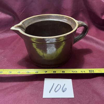 Antique Brown Stoneware Pitcher