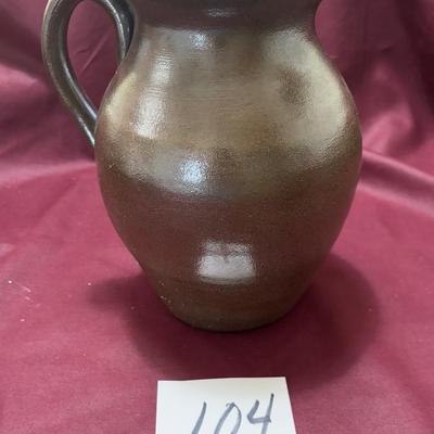 Vintage Brown Stoneware Pitcher