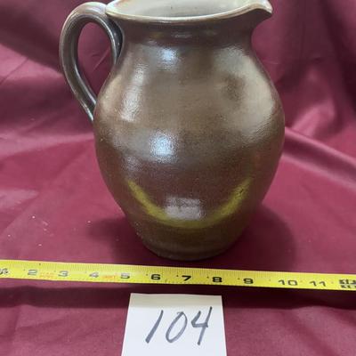 Vintage Brown Stoneware Pitcher