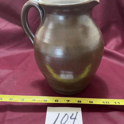 Vintage Brown Stoneware Pitcher