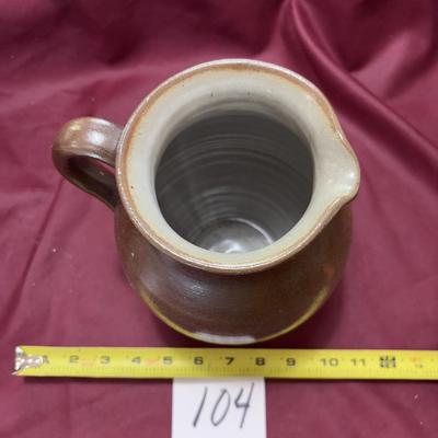 Vintage Brown Stoneware Pitcher