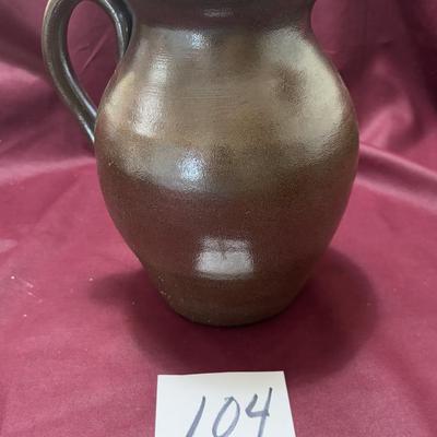 Vintage Brown Stoneware Pitcher