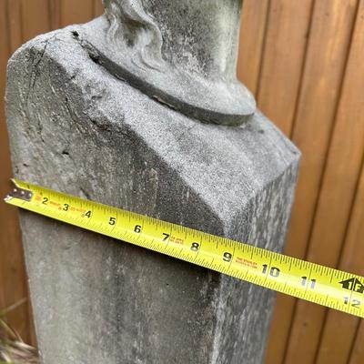 Elegant Cement Bust on Tall Pedestal – Classical Garden Statue (see description)