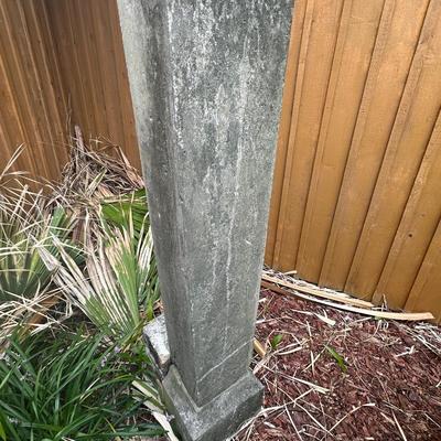 Elegant Cement Bust on Tall Pedestal – Classical Garden Statue (see description)