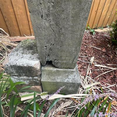 Elegant Cement Bust on Tall Pedestal – Classical Garden Statue (see description)