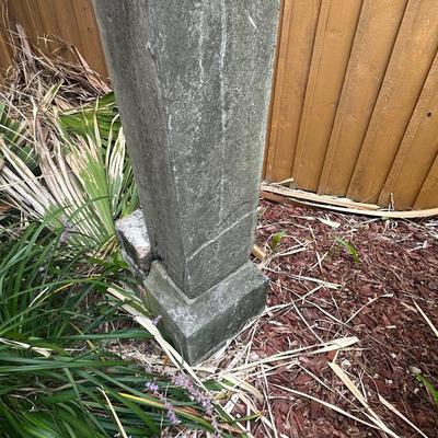 Elegant Cement Bust on Tall Pedestal – Classical Garden Statue (see description)
