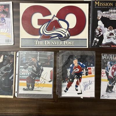 Two photos autographed with certificate authenticity Colorado avalanche