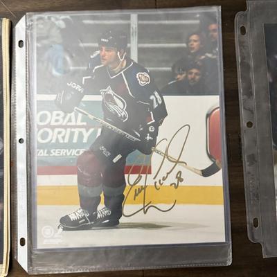 Two photos autographed with certificate authenticity Colorado avalanche