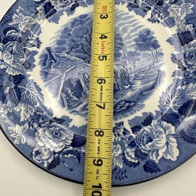 Wood & Sons England - Enoch Wood’s “English Scenery” Blue & White Transferware – Platter & Plates Set