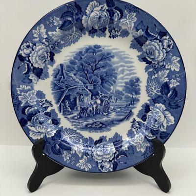Wood & Sons England - Enoch Wood’s “English Scenery” Blue & White Transferware – Platter & Plates Set