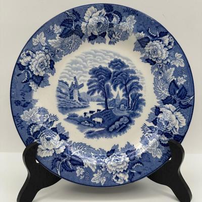 Wood & Sons England - Enoch Wood’s “English Scenery” Blue & White Transferware – Platter & Plates Set