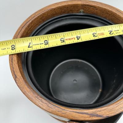 Vintage Elmar “ice-man” Wood & Woven Ice Bucket