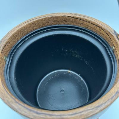 Vintage Elmar “ice-man” Wood & Woven Ice Bucket