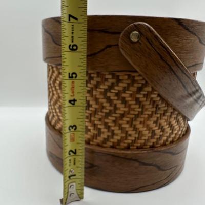 Vintage Elmar “ice-man” Wood & Woven Ice Bucket