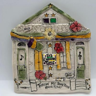 Ceramic House Float “Throw Me Somethin” by Jenise