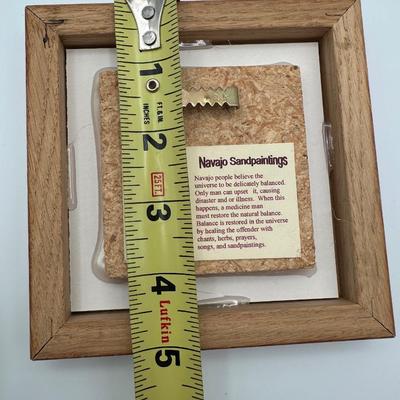 Framed Navajo Native American Art, Rainbow Sand Art, Sand Painting, Wall Art