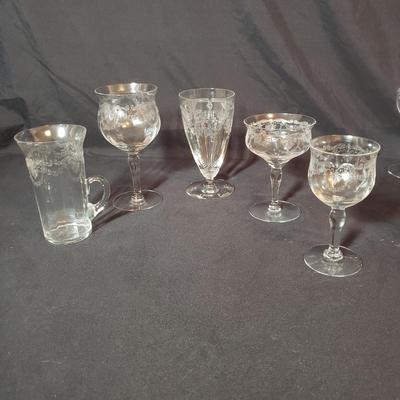 37 Piece Etched Stemware (B2-KD)