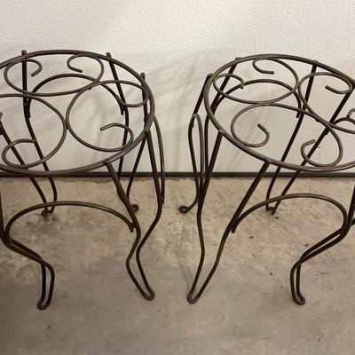 2 small plant stands