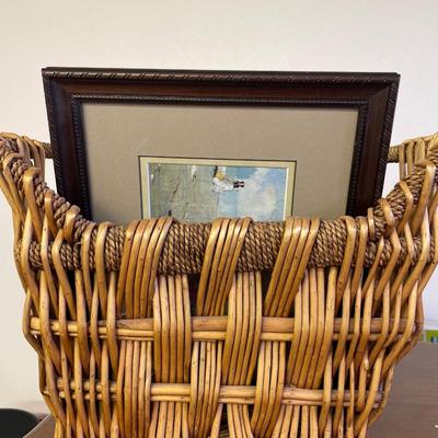 Basket with decor and book