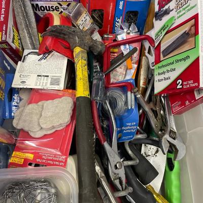 Small tote of tools and hardware
