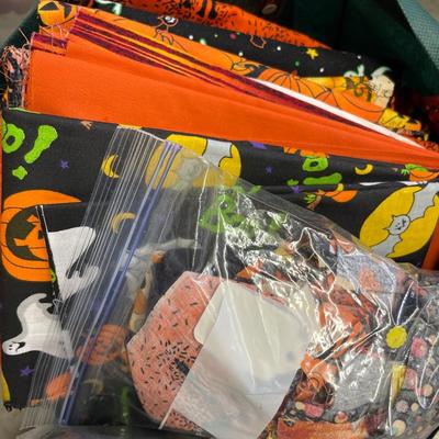 Bag of fall fabric and crafting